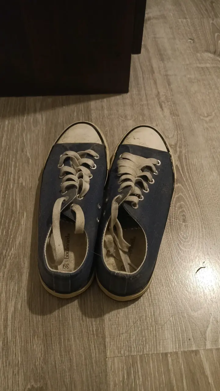 Zapatillas de lona azul con cordones - 2