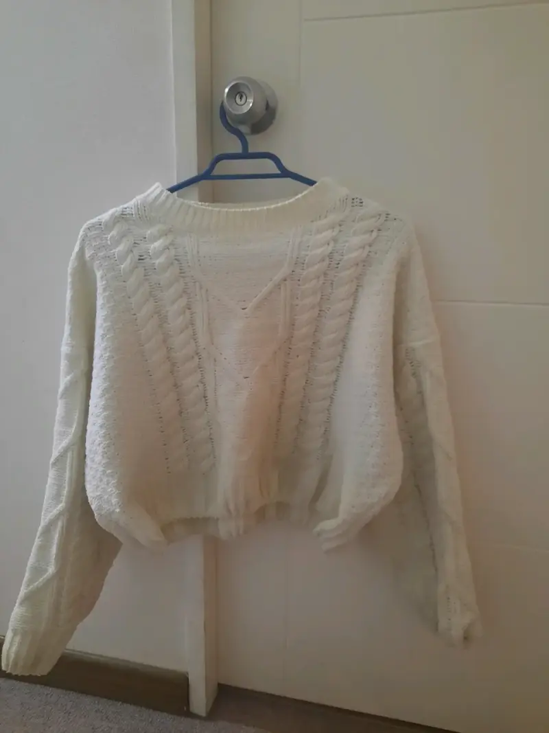 Suéter de punto blanco para mujer - 1