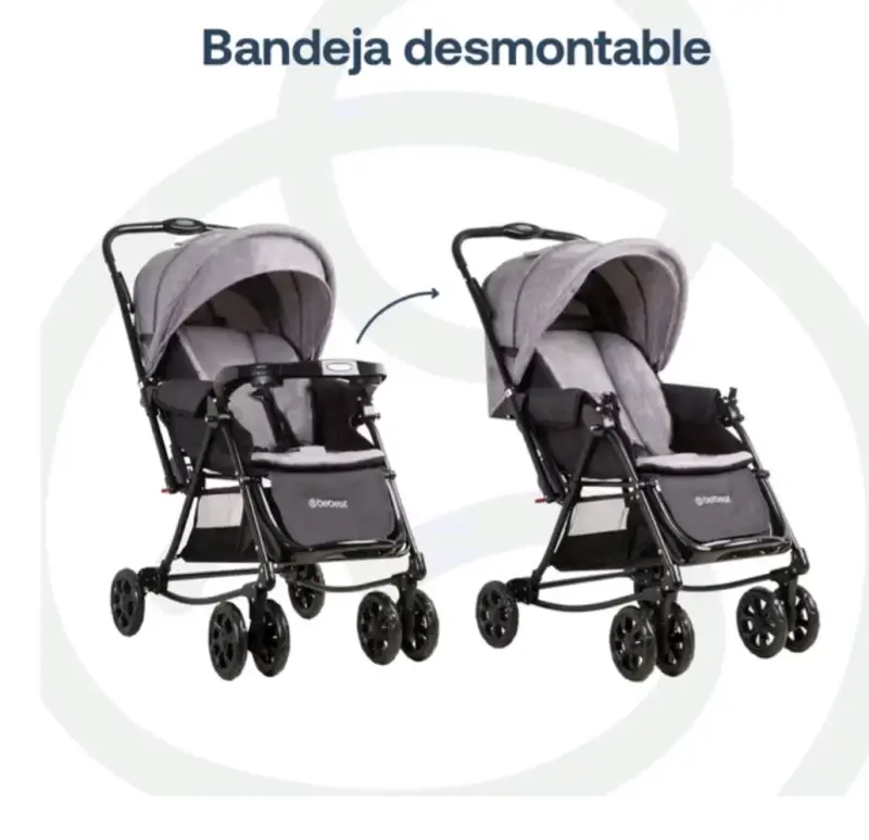 Coche de bebé con manillar abatible y ruedas 360° - 3