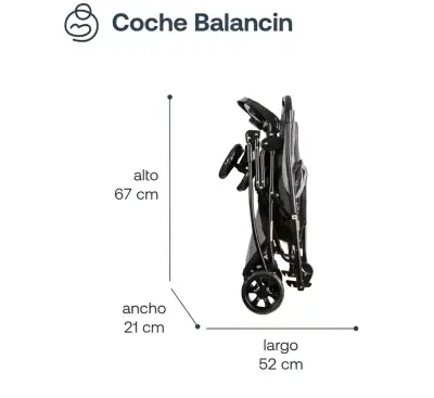 Coche de bebé con manillar abatible y ruedas 360° - miniatura 5