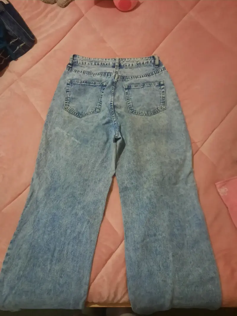 Jeans de mezclilla azul claro para mujer - 3