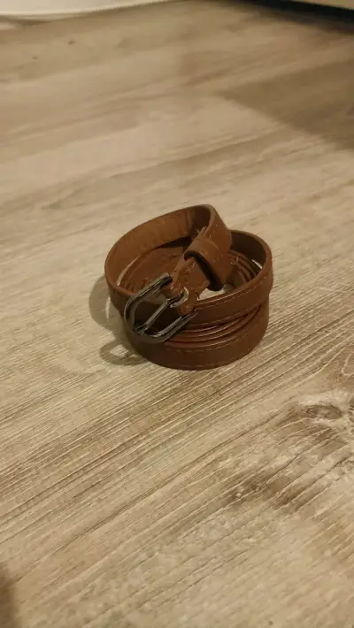 Cinturón de cuero marrón para mujer - miniatura 1