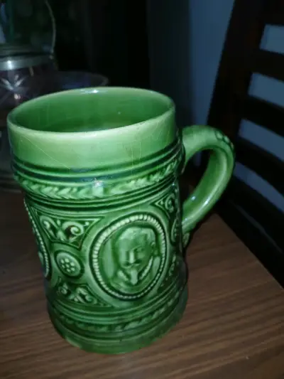 Jarras de cerámica decorativas azul y verde - miniatura 2