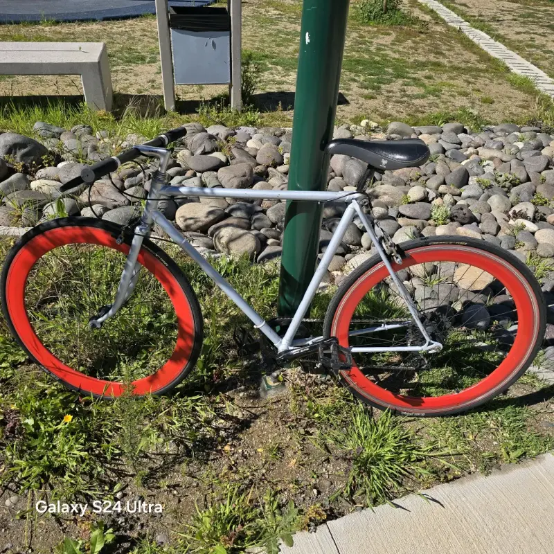 Bicicleta urbana con llantas rojas Shimano - 1