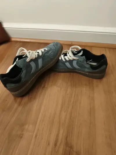 Zapatillas deportivas de gamuza azul para hombre - miniatura 1