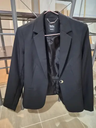 Blazer negro mujer talla XS estilo formal - miniatura 1