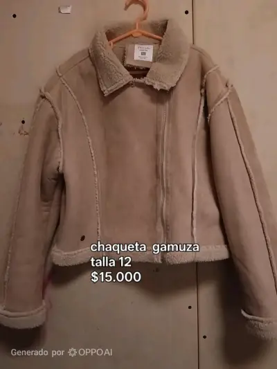 Chaqueta de Gamuza Beige Talla 12 - miniatura 1