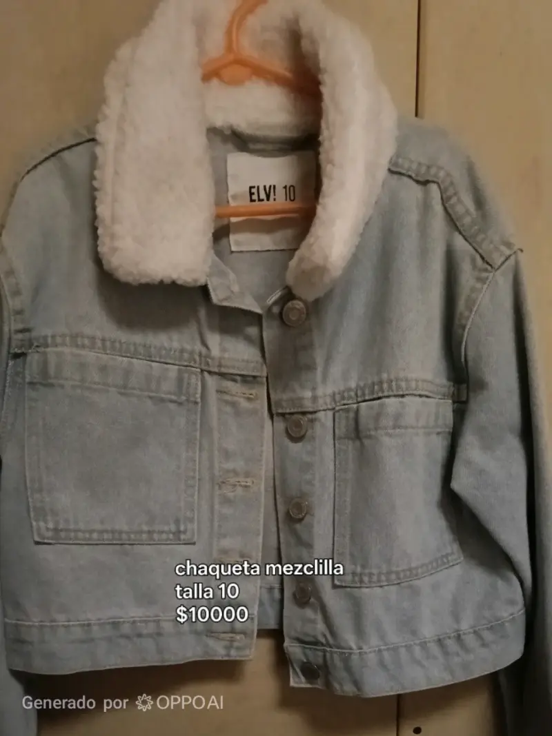 Chaqueta de Gamuza Beige Talla 12 - 2