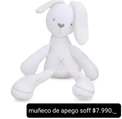 Muñeco de apego blanco para bebé - miniatura 1