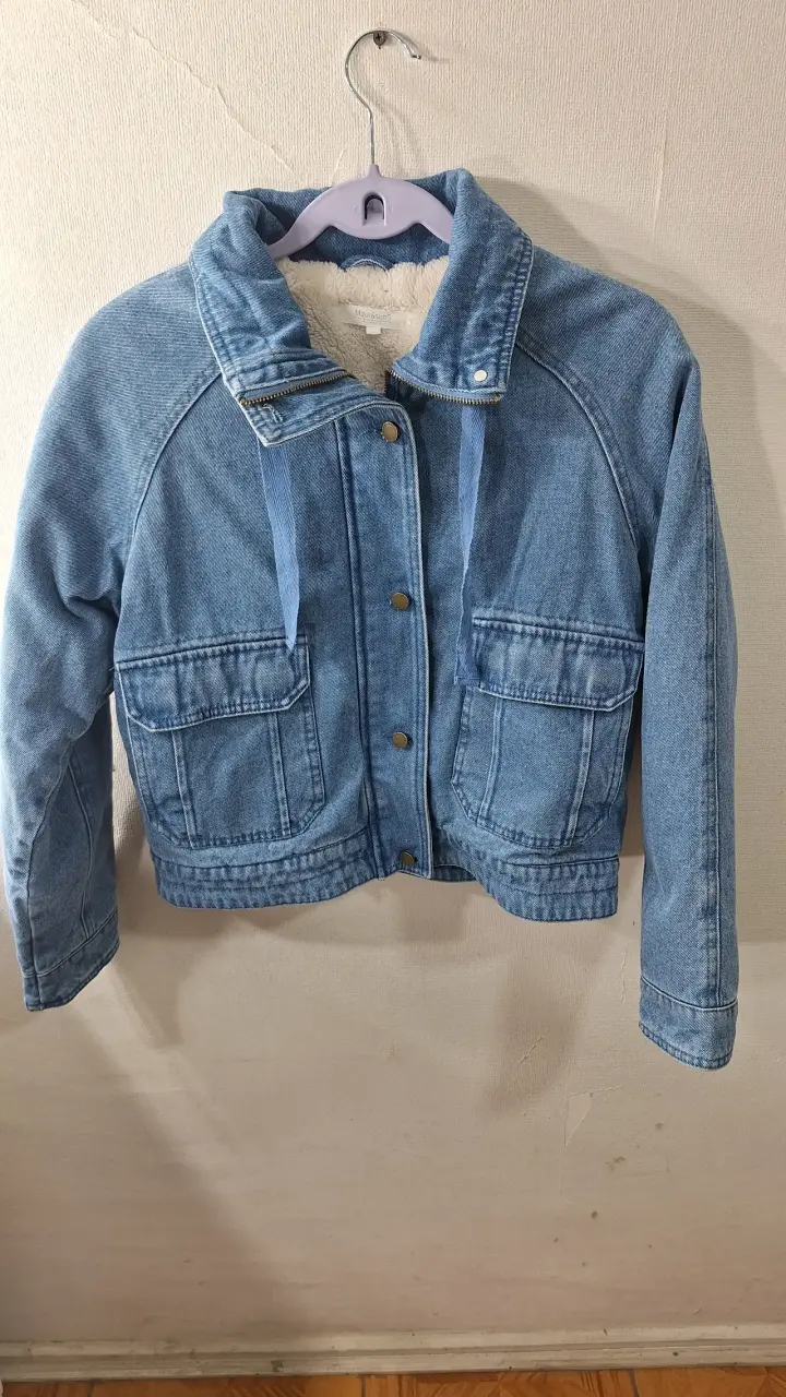 Chaqueta de mezclilla azul con forro de lana - 2