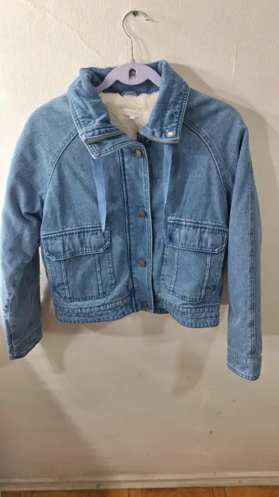 Chaqueta de mezclilla azul con forro de lana - miniatura 2