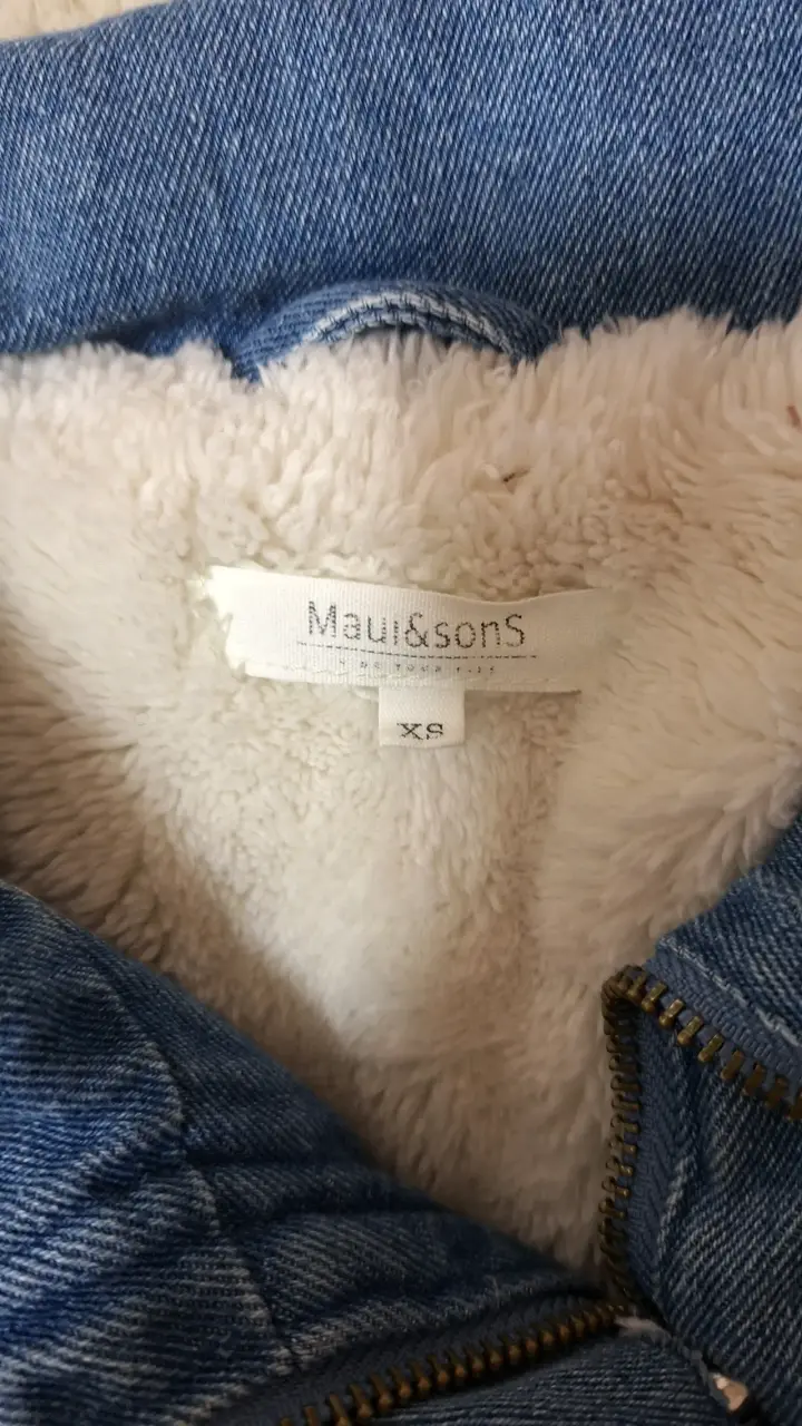 Chaqueta de mezclilla azul con forro de lana - 5