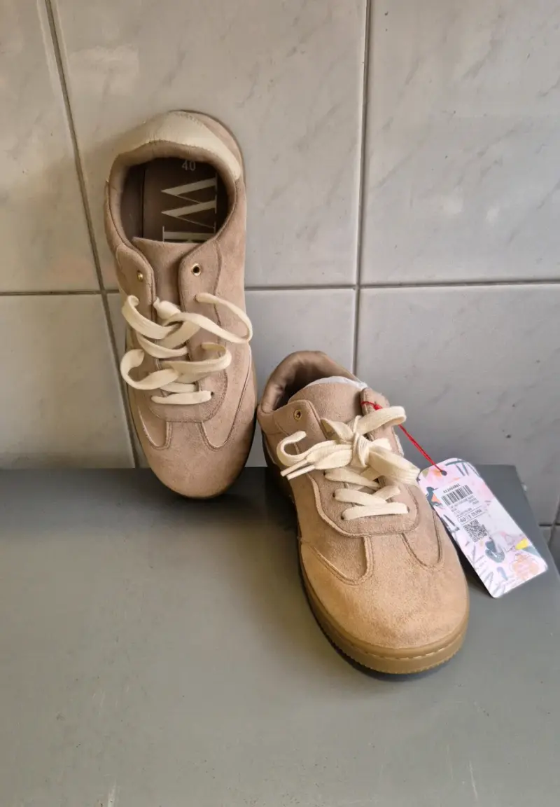 Zapatillas de gamuza beige mujer 40 - 2