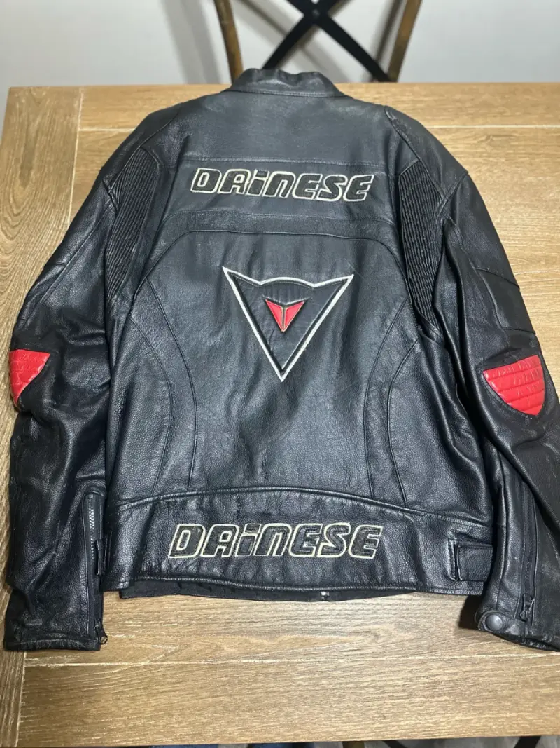 Chaqueta de cuero para moto Dainese negra - 1