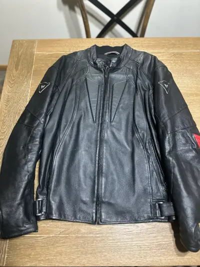 Chaqueta de cuero para moto Dainese negra - miniatura 2