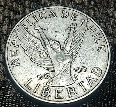 Moneda antigua chilena de 5 pesos de 1977 - miniatura 2