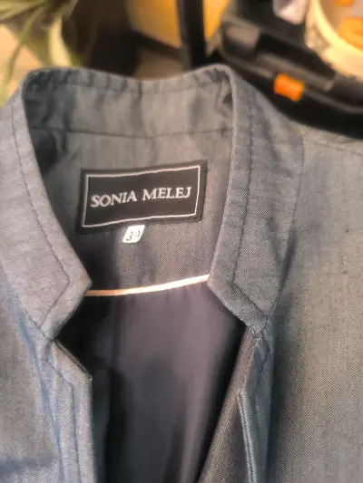 Chaqueta de mujer gris Sonia Melej, detalles met - miniatura 2
