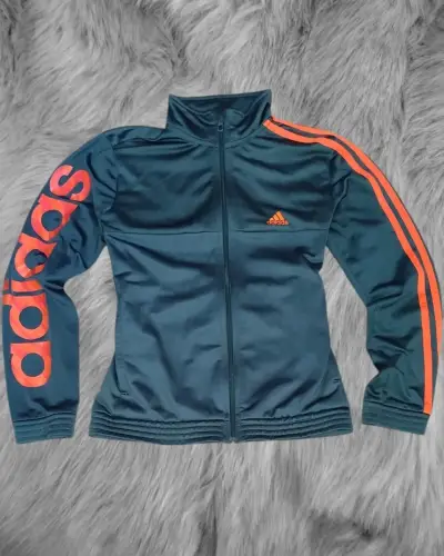 Chaqueta deportiva Adidas azul de mujer - miniatura 1