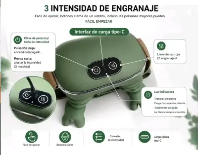 Masajeador de cuello y hombros Shiatsu verde musgo - miniatura 2