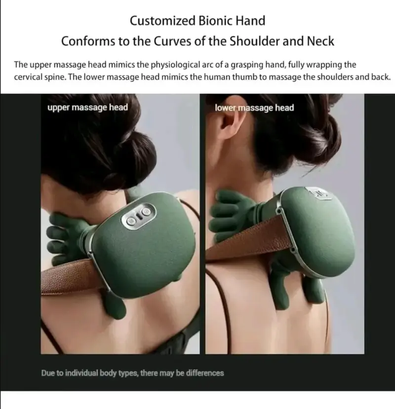 Masajeador de cuello y hombros Shiatsu verde musgo - 3