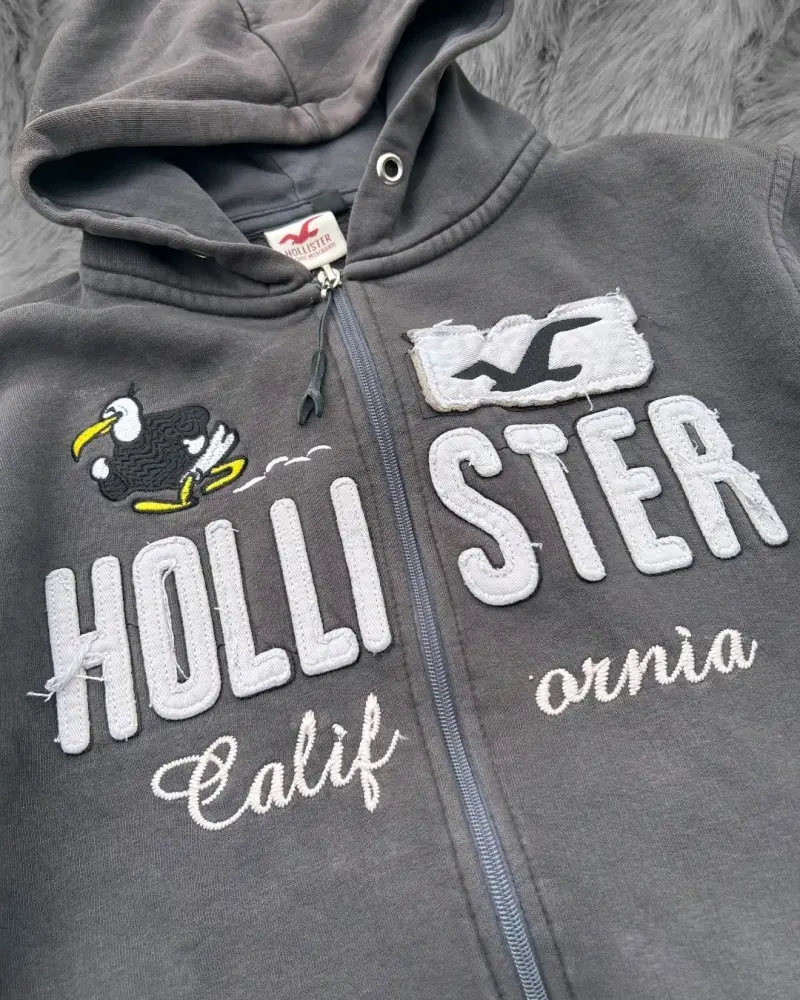 Polerón con capucha Hollister gris - 2