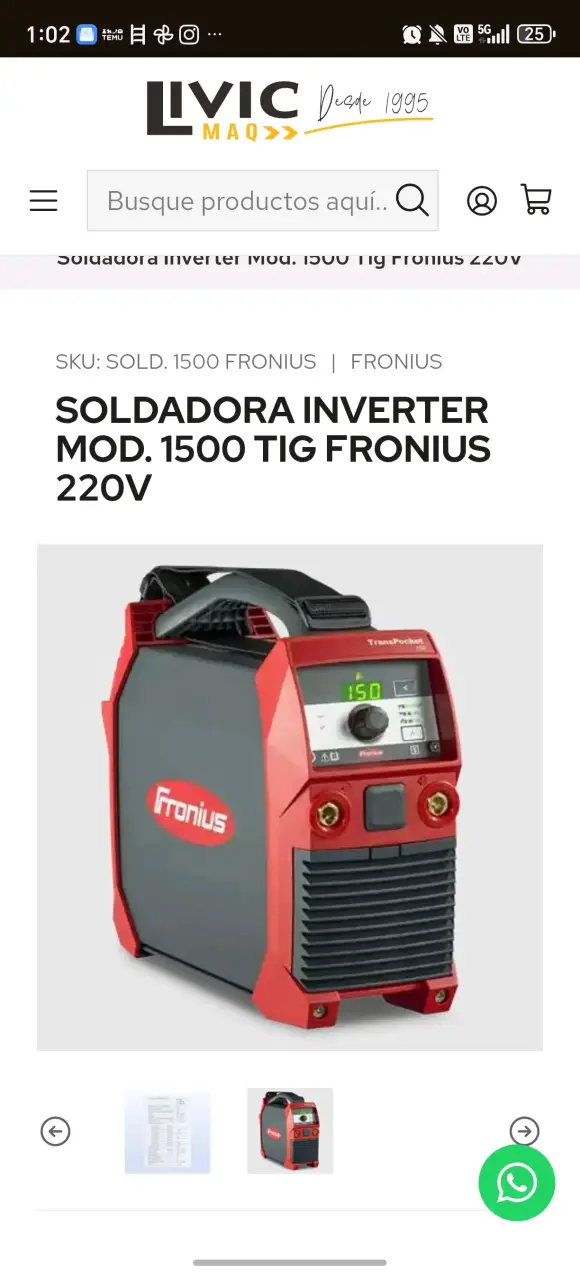 Soldadora Inverter Fronius 1500 TIG 220V - 2