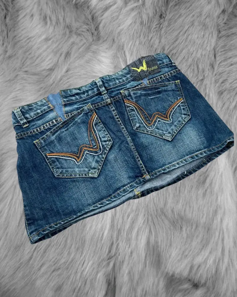 Mini falda de mezclilla azul talla 44 - 2