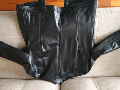 Chaqueta de 100% cuero negra para mujer, nueva - miniatura 4