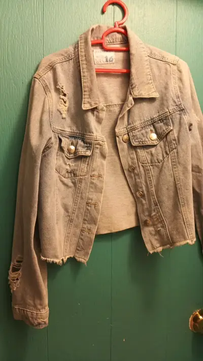 Chaqueta de mezclilla desgastada para adolescentes - miniatura 1