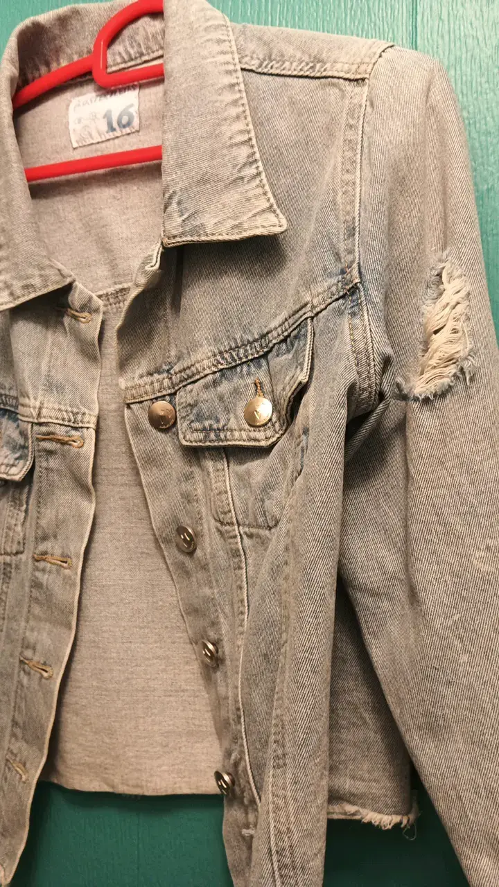 Chaqueta de mezclilla desgastada para adolescentes - 4