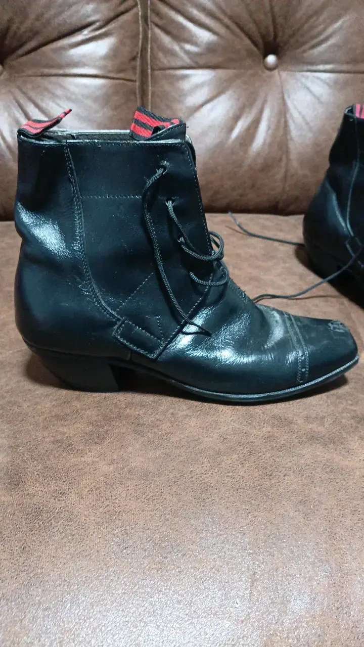 Botines de cuero negro para hombre - 2