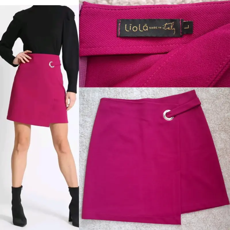 Falda corta fucsia con hebilla Liola
