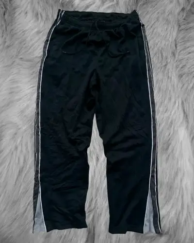 Trackpants deportivos negros con franjas laterales - miniatura 1