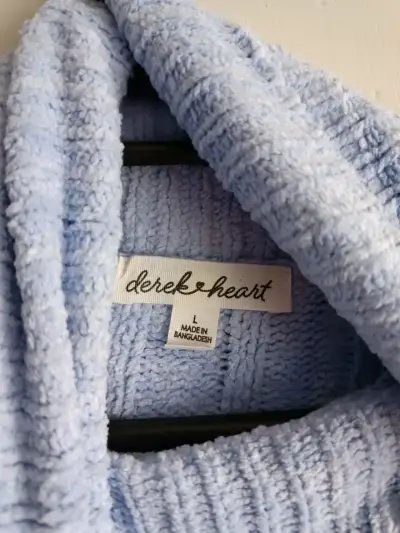Suéter de lana azul con cuello alto Derek Heart - miniatura 3
