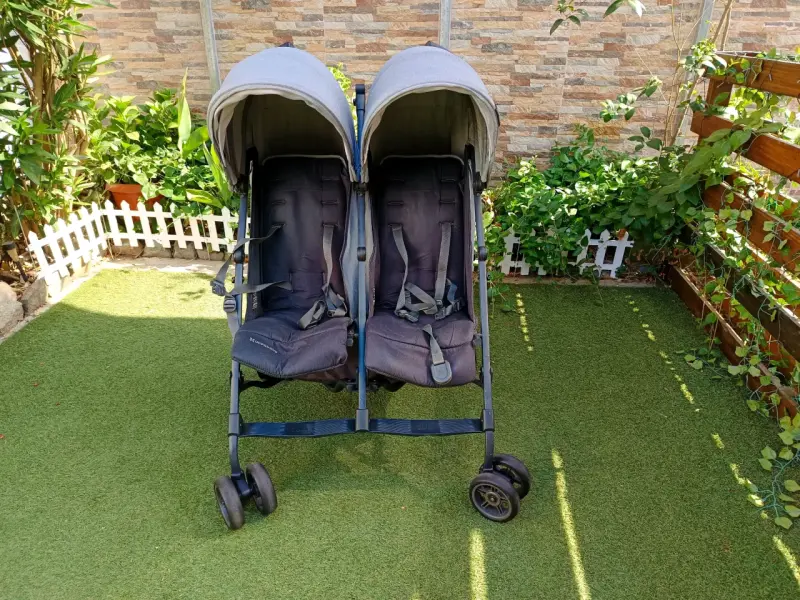 Coche doble UPPABABY gris para gemelos - 3