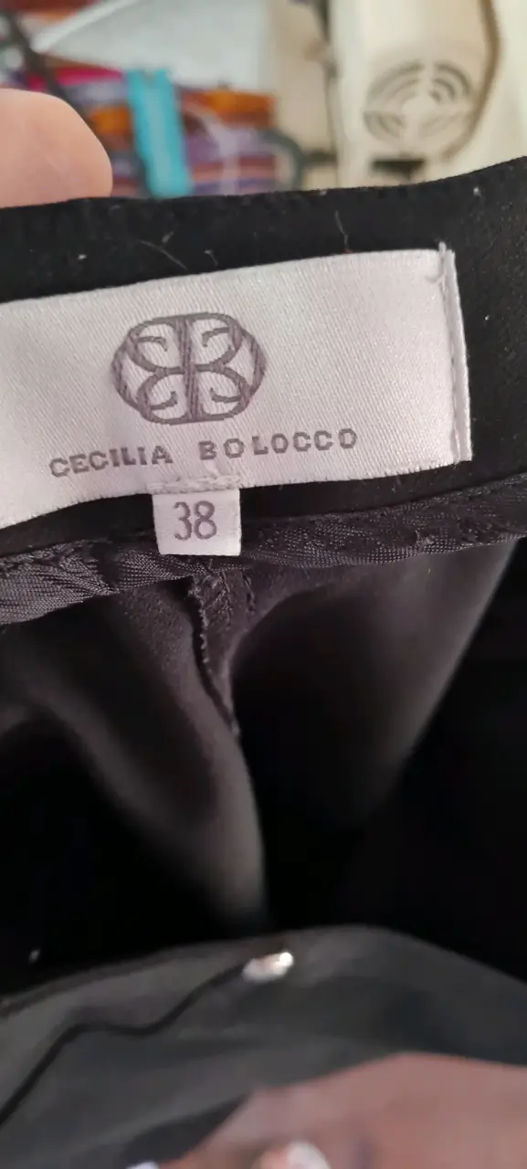 Pantalón negro elegante Cecilia Bolocco talla 38 - 2