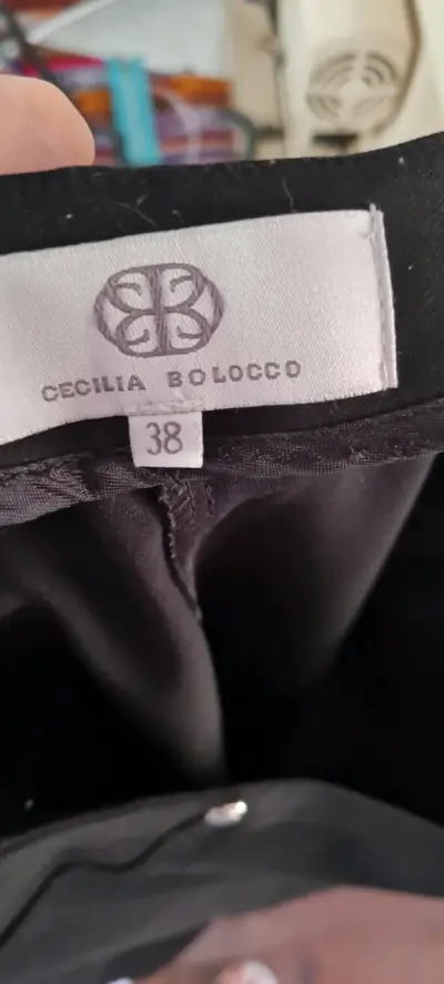 Pantalón negro elegante Cecilia Bolocco talla 38 - miniatura 2
