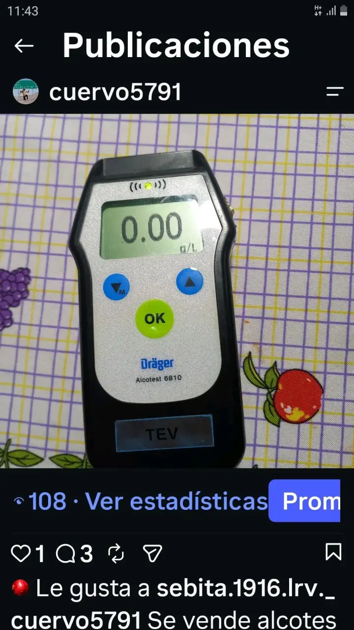 Alcoholímetro Dräger Alcotest 6810 en buen estado