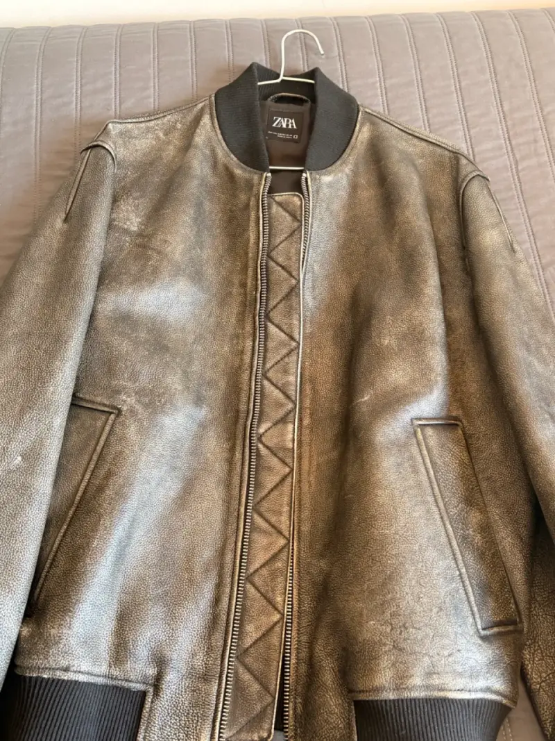 Chaqueta de cuero estilo bomber Zara - 1