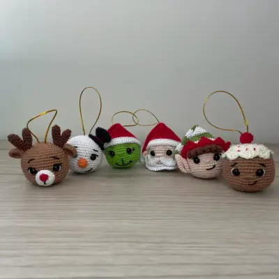 Set Navideños Amigurumi - 6 pelotitas - miniatura 1