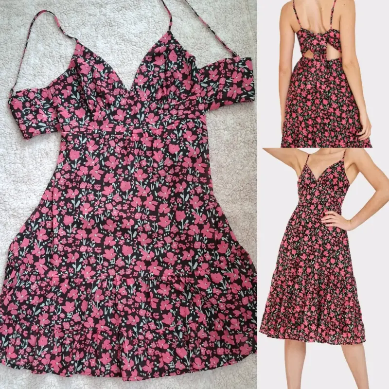 Vestido floral con tirantes y espalda descubierta