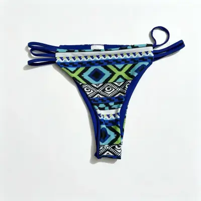 Bikini estampado geométrico azul y verde - miniatura 3