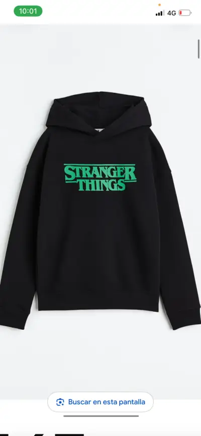 Polerón Stranger Things negro con diseñ Demogorgon - miniatura 1