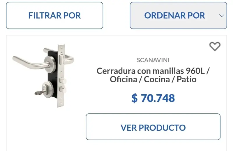 Cerradura de embutir con manilla Scanavini 960L - 3