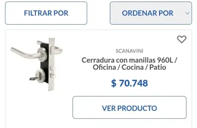 Cerradura de embutir con manilla Scanavini 960L - miniatura 3