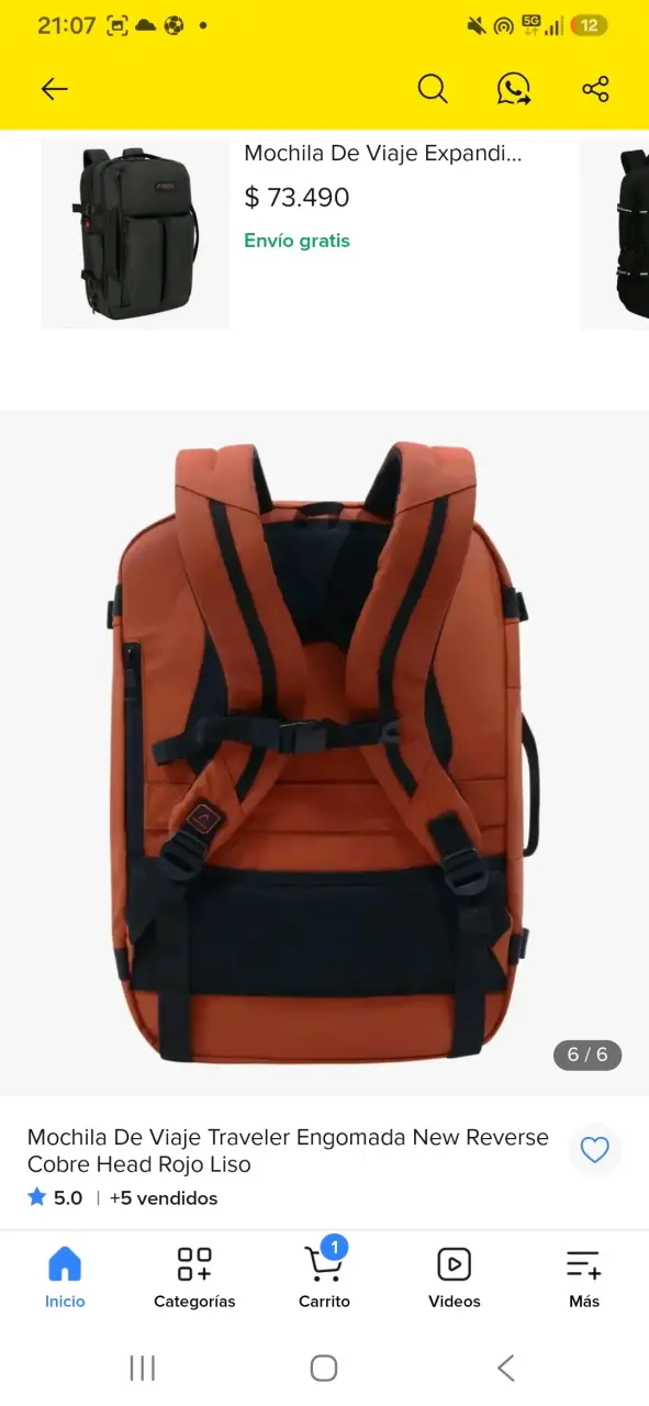 Mochila de viaje Head color cobre - 4