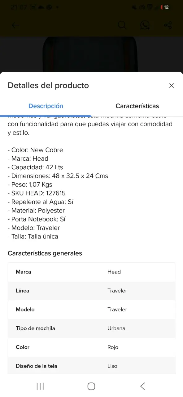 Mochila de viaje Head color cobre - 5