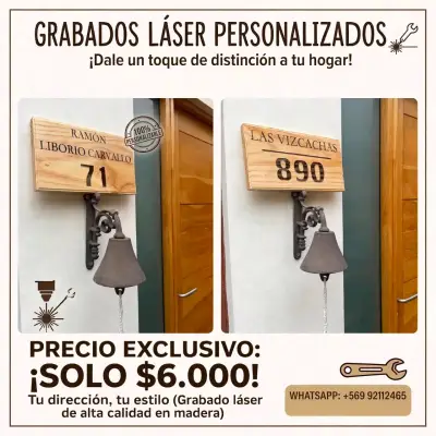 Placas de Madera Personalizadas con Grabado Láser - miniatura 1