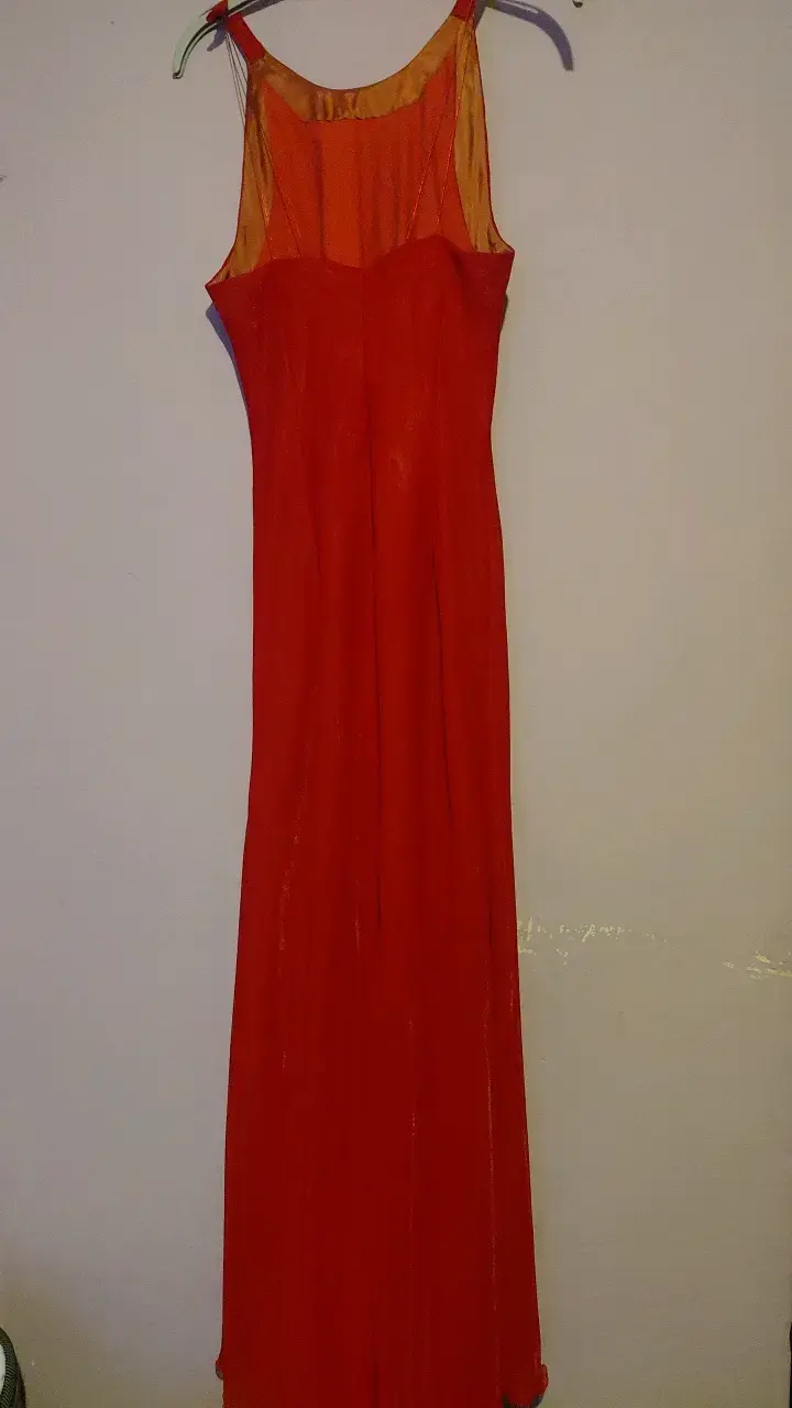 Vestido largo rojo elegante para mujer - 2