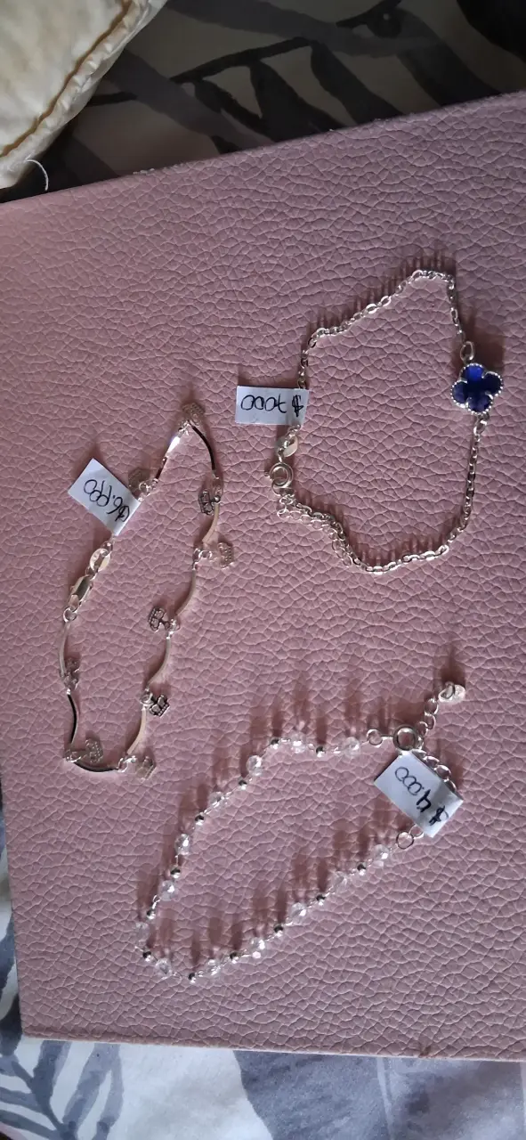 Set de Pulseras de Plata con Dijes Decorativos - 2